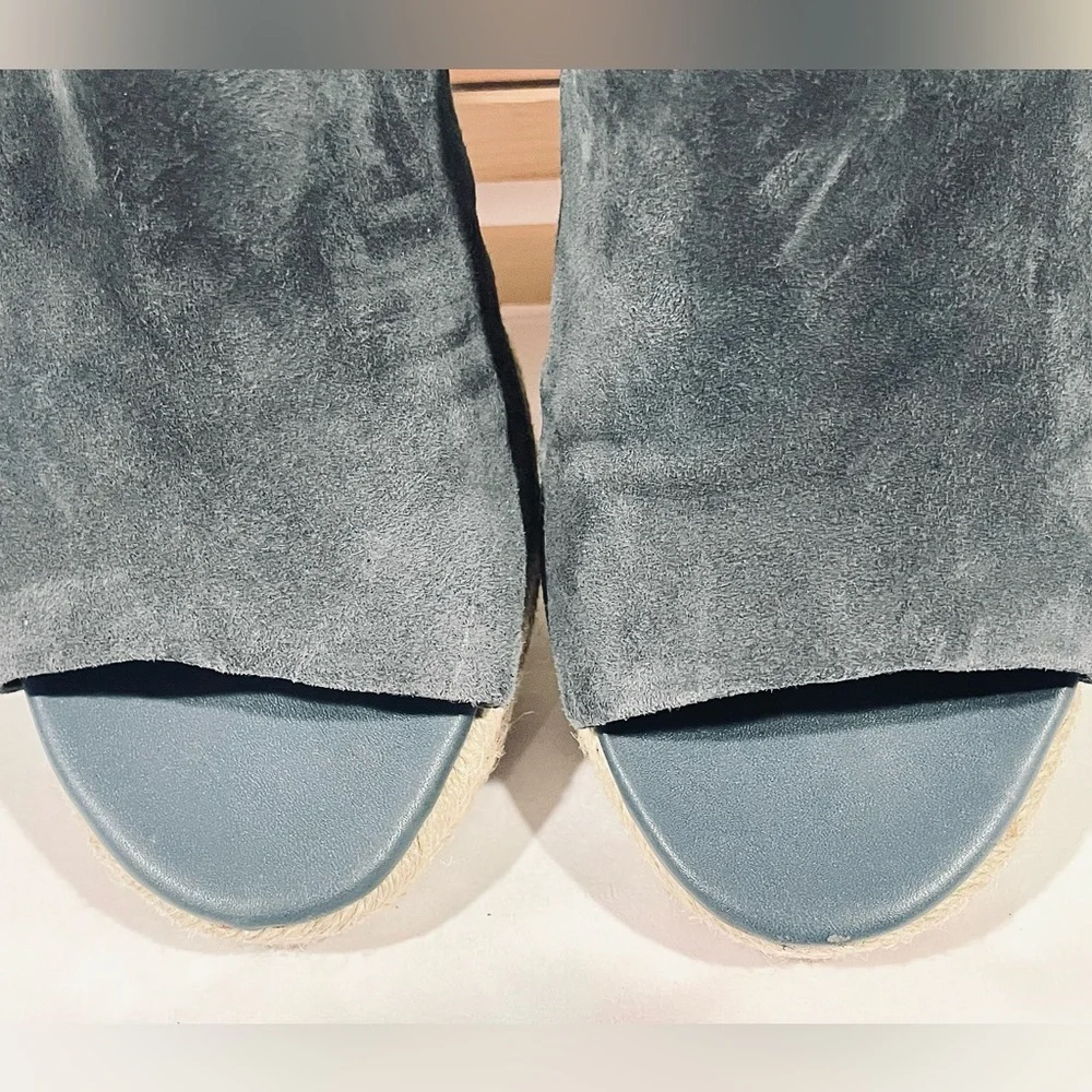 Sam Edelman “BONNIE” Espadrille Navy Blue Suede Jute Wedge Sandals | EU 39 US 8